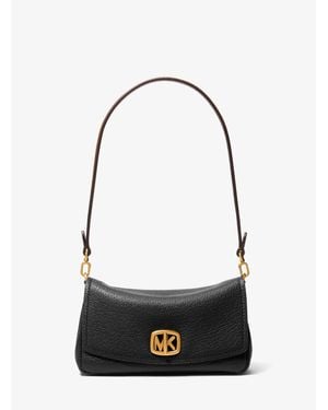 Michael Kors Bryant Small Textured Leather Pochette - White