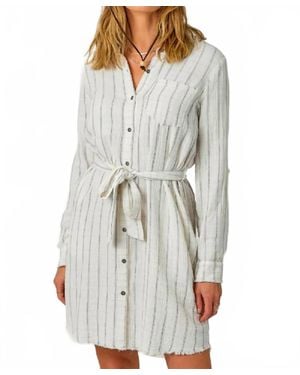 Mystree Washed Shirt Dress - Gray