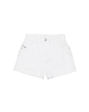 DIESEL Girls Elastic Waist Jeans Shorts - White