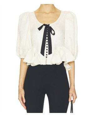 Free People Pamela Bow Scoop Neck Top - White