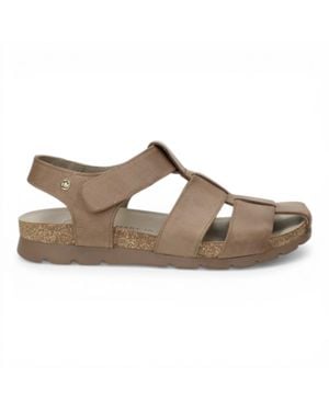 Panama Jack Waterproof Taupe Leather Sandals - Brown