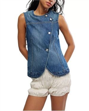Free People Maris Denim Vest - Blue