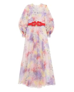 Saiid Kobeisy Floral Printed Long Dress - Pink