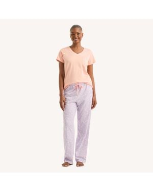 Nautica Printed Pajama Pant Set - Pink