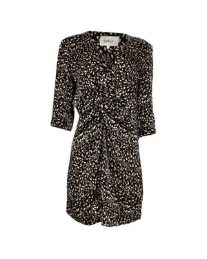 Ba&sh Erika Twisted Printed Mini Dress - Black