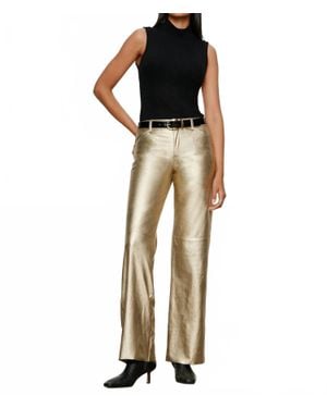 Sanctuary Cadence Relaxed Straight Pants - Metallic