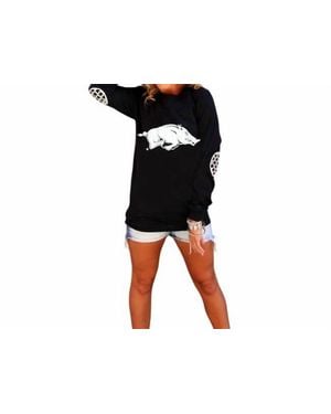 Gameday Couture College Of Arkansas Elbow Patch Tee - Black