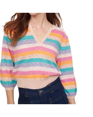 Isla Peace Stripe Novelty Vee - Multicolor