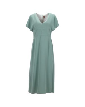 BOSS By Hugo V-Neck Midi Dress - Green