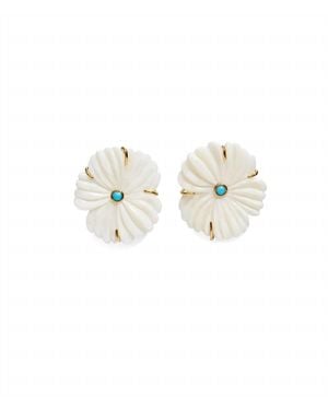 Lizzie Fortunato New Bloom Studs - White