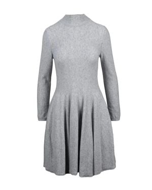 Valentino Knit Virgin Wool-Blend Mini Dress - Gray