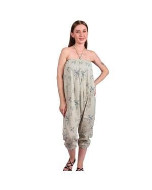 TRUEDAMES Boho Floral Harem Pants For Yoga Lounge Pants With Pockets - Metallic