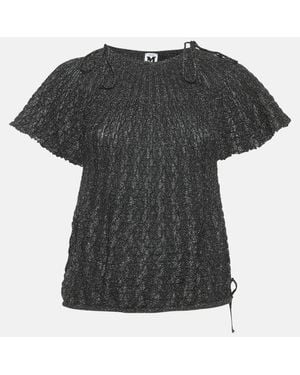 Missoni Metallic Patterned Lurex Knit Top - Black