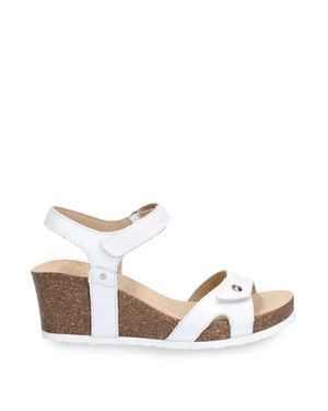 Panama Jack Julia B1 Wedge Leather Sandals - White