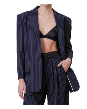 Line & Dot Margeaux Pinstripe Jacket - Blue