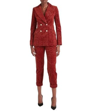 Temperley London Lynx Velvet Double Breasted Jacket - Red