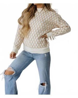 Liam & Company Cami Textured Drop Sleeve Sweater - Blue