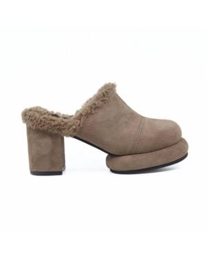 All Black Mod Winter Mule - Gray