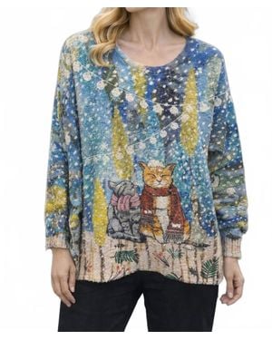 Inoa Meowy And Bright Sweater - Blue