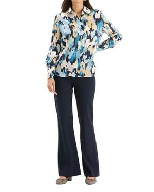 tyler boe Chloe Silk Clouds Shirt - Blue