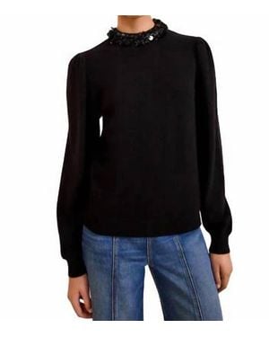 Ulla Johnson Kalani Embroidered Sweater - Black