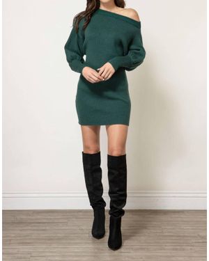 Line & Dot Emma Sweater Dress - Green