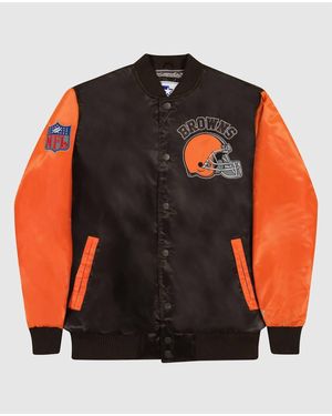 Starter Cleveland Browns Varsity Satin Full-Snap Jacket - Orange