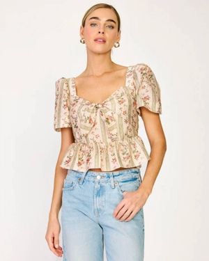Line & Dot Whitney Peplum Top - Blue