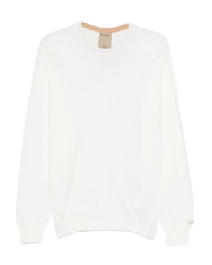 Woolrich Plain Cotton Classic Crew Neck Sweater - White