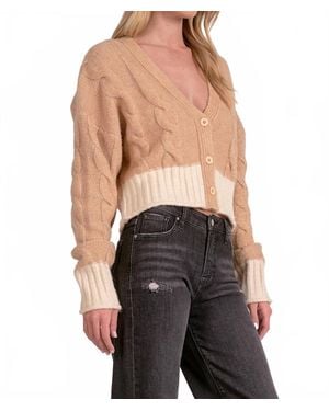 Elan Logan Color Block Cardigan - Black