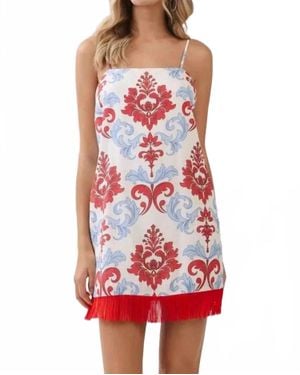 TCEC Bloom Fringe Dress - Red