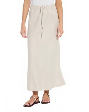 Lyssé Gabriela Linen Draw String A Line Skirt - Natural
