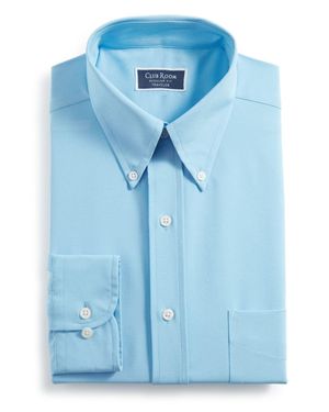 Club Room Traveler Dress Shirt Regular Fit Button-Down Formal Fts338 - Blue