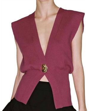 Urban Revivo Sleeveless V-Neck Top - Purple
