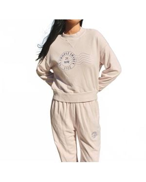 Sundry St Tropez Stamp Athletic Sweatshirt - Natural