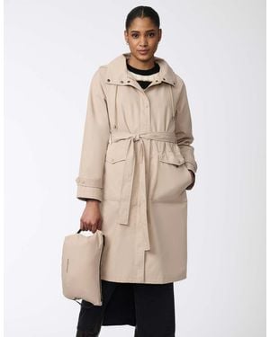 Bernardo Hooded Trench Coat - Natural