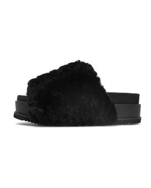 Roam Cloud Shearling Stack Slip-On - Black