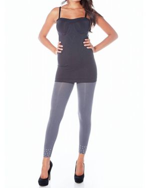 RHONDA SHEAR Rocker High Waist Studded Leggings - Blue