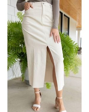 Mystree Urban Groove Corduroy Slit Skirt - Green