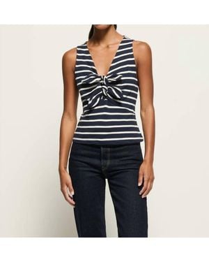Nation Ltd Terri V Neck Tank Top - Blue
