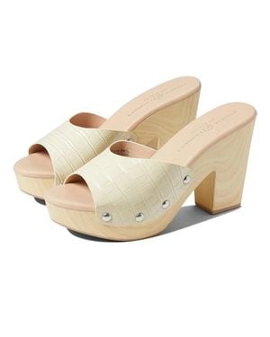 Chinese Laundry Forever Sandals Bone Peep Toe Platform Slide Zap789 - Natural