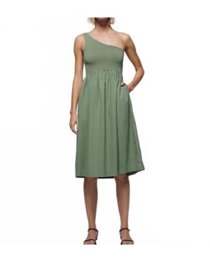 Nation Ltd Connie One Shoulder Smocked Dress - Green