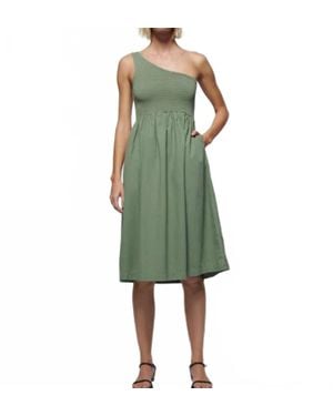 Nation Ltd Connie One Shoulder Smocked Dress - Green