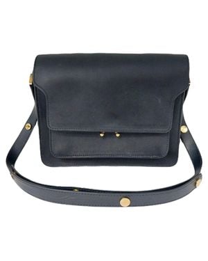 Marni Calfskin Trunk Medium Shoulder Bag - Blue