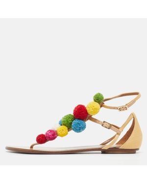 Aquazzura Tropicana Pom Pom - White