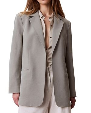 Calvin Klein Casual Twill Belted Blazer - Gray