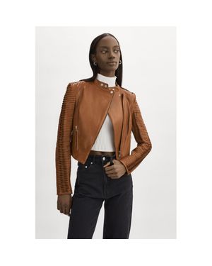Lamarque Azra Leather Jacket - Brown