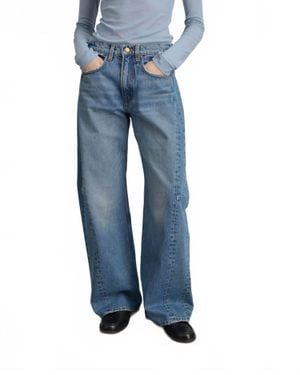 B Sides Relaxed Lasso Cuffed Jeans - Blue