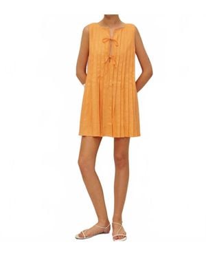 Elodie Bruno Rune Linen Dress - Orange