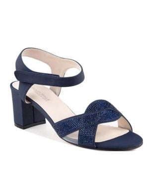 Touch Ups Cam 4640 Strappy Ankle Strap Block Heel Sandal Gal1970 - Blue